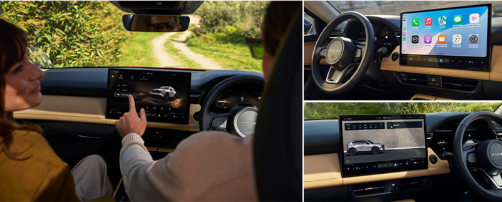 Mazda touchscreen infotainment system image collage
